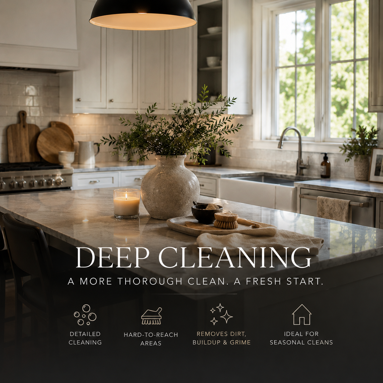 Professionally deep cleaned modern kitchen